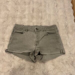 American Eagle Outfitters Olive Green Denim Cuffed Shorts